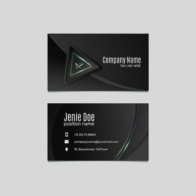 Modern gradient design template of business card