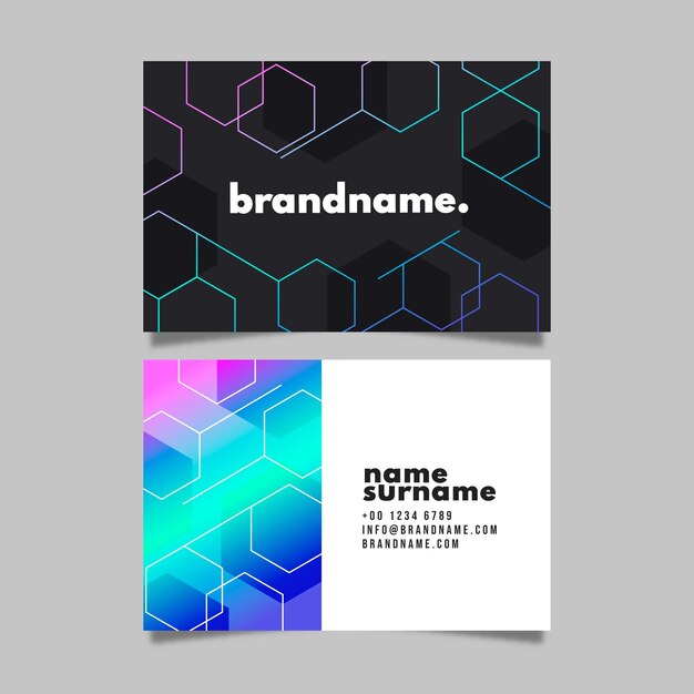 Modern gradient design template of business card