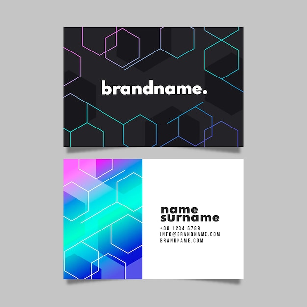 Modern gradient design template of business card