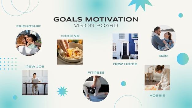 Modern gradient goals motivation vision board