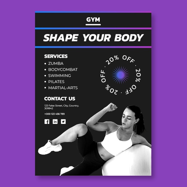 Modern gradient gym discount poster