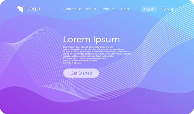 Modern gradient landing page