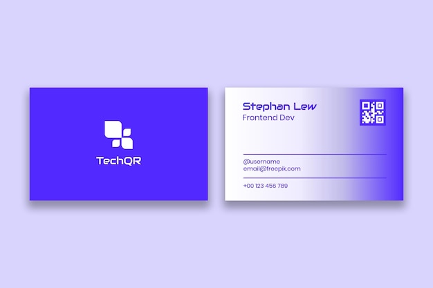 Free vector modern gradient tech business card