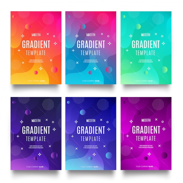 Free vector modern gradient template collection