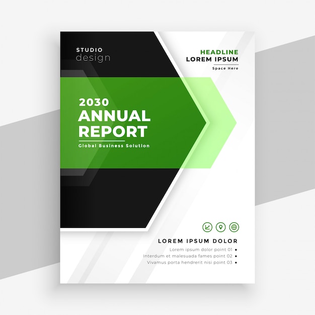 Free vector modern green annual report business flyer template