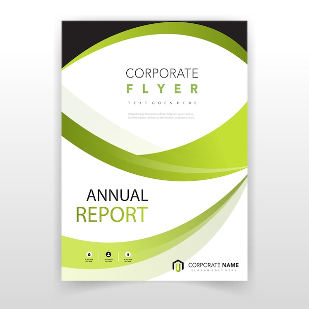 Free vector modern green annual report leaflet