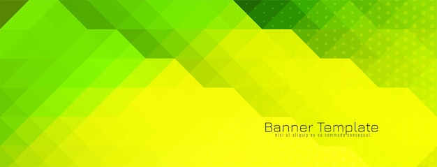 Modern green color triangular mosaic pattern banner design vector