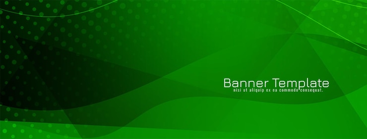 Free Vector modern green color wave style banner design