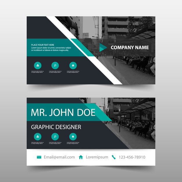 Modern green corporate business card