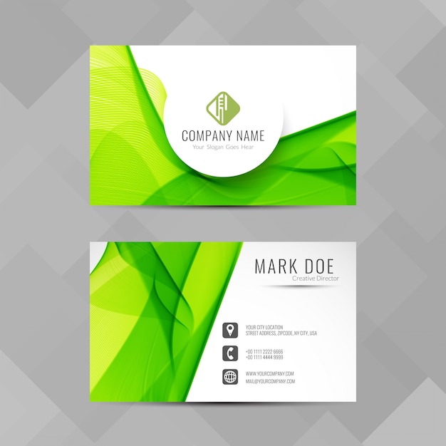 Modern green corporate card