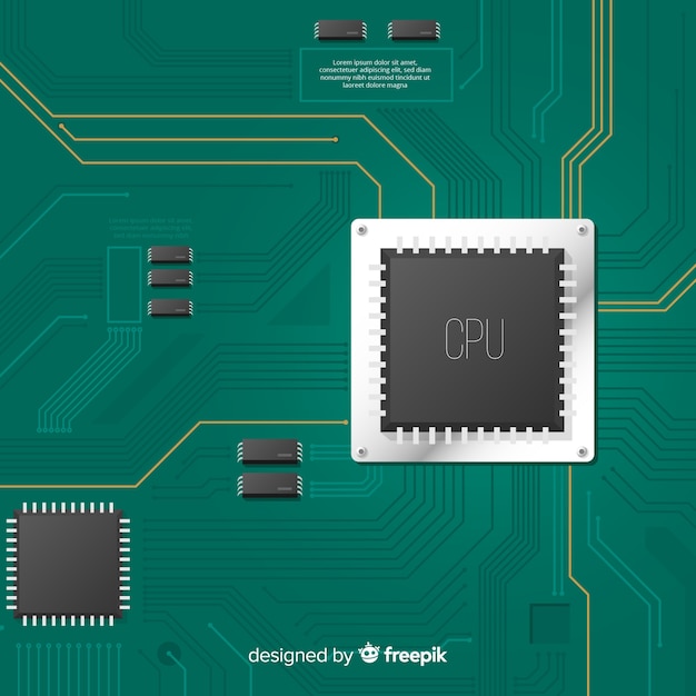 Бесплатное векторное изображение Современный зеленый фон cpu