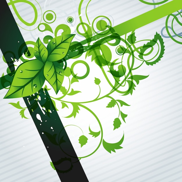 Modern green floral background