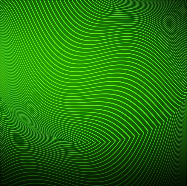 Modern green line wave background vector