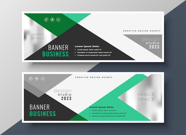 Modern green presentation abstract business banner