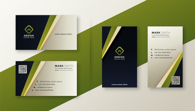 Modern green stylish business card design