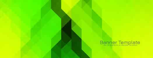 無料ベクター 現代の緑色の三角形のモザイクデザインの装飾バナー