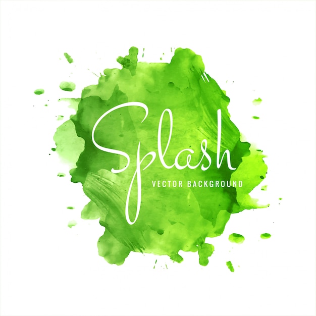 Modern green watercolor splash background