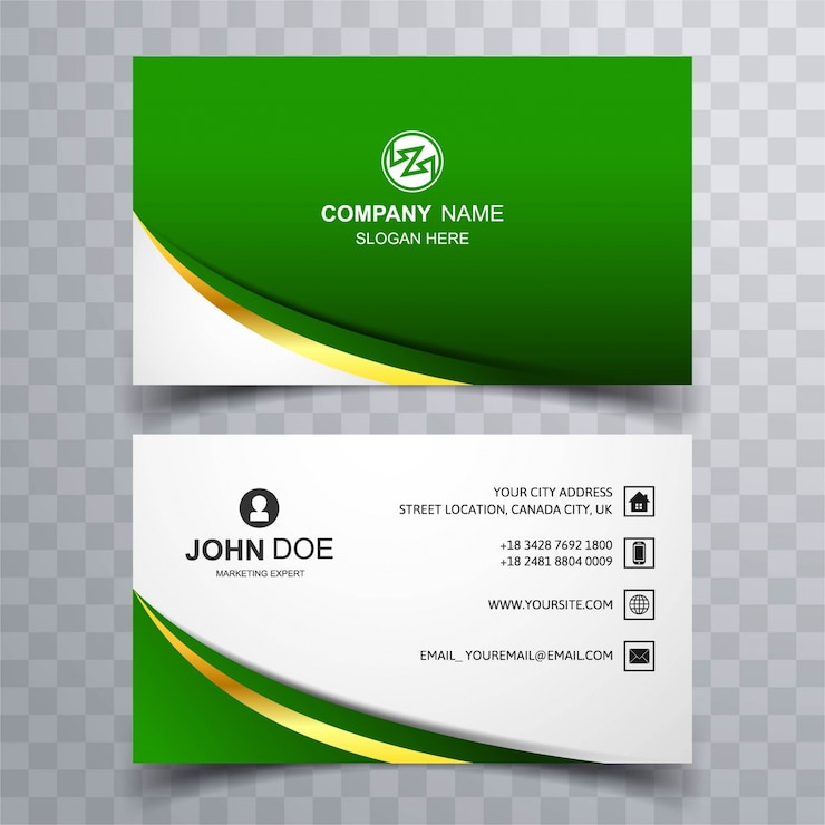 मुफ़्त वेक्टर modern green wave business card