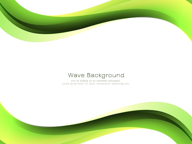 Бесплатное векторное изображение Современная зеленая волна стиль фона дизайн вектор