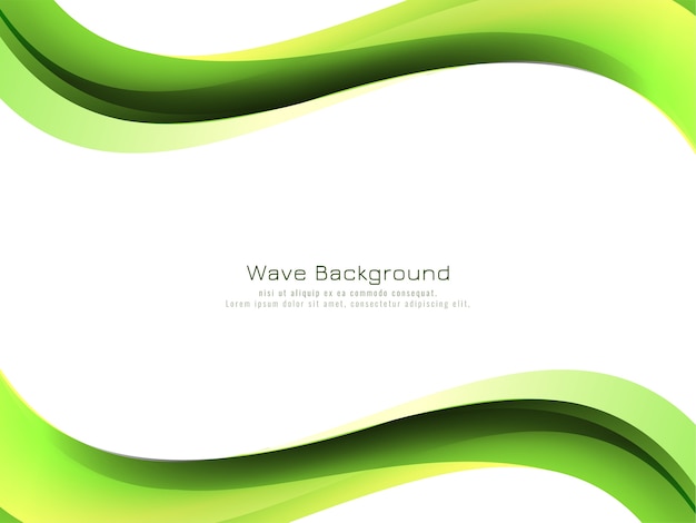 Modern green wave style background design vector