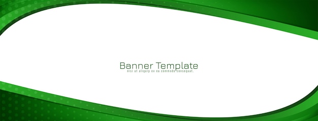 Vettore gratuito design moderno del modello di banner in stile onda verde
