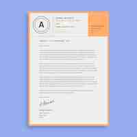 Free vector modern grid anna orange design cover letter