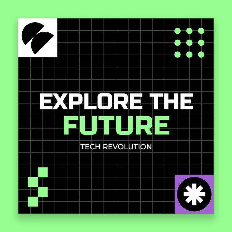 Free Vector modern grid tech instagram post