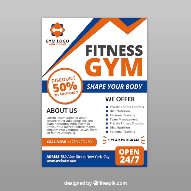 Modern gym flyer template