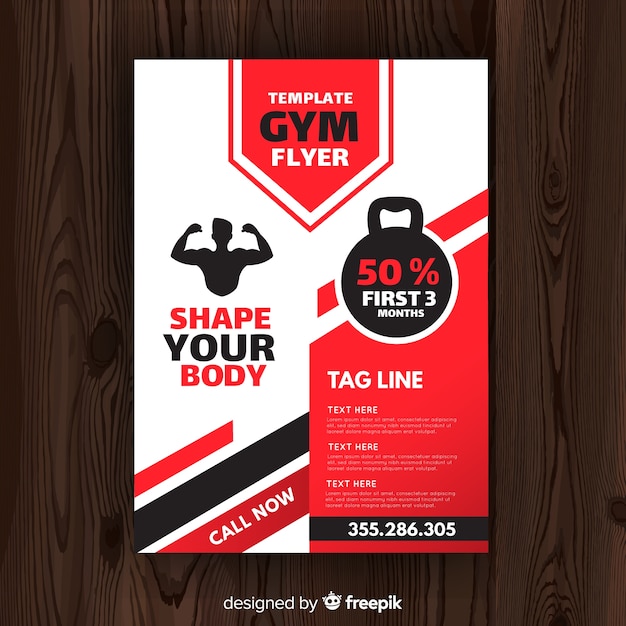 Modern gym flyer template