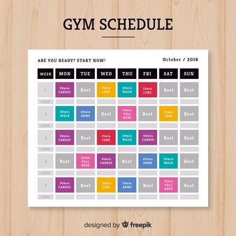 Workout Calendar Vectors