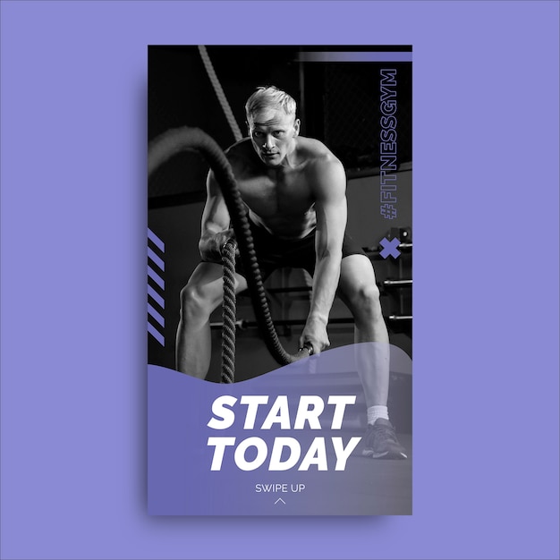 modern gym sports instagram story