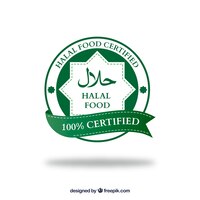 Modern halal stamp with flat design