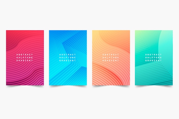 Modern halftone gradient cover collection