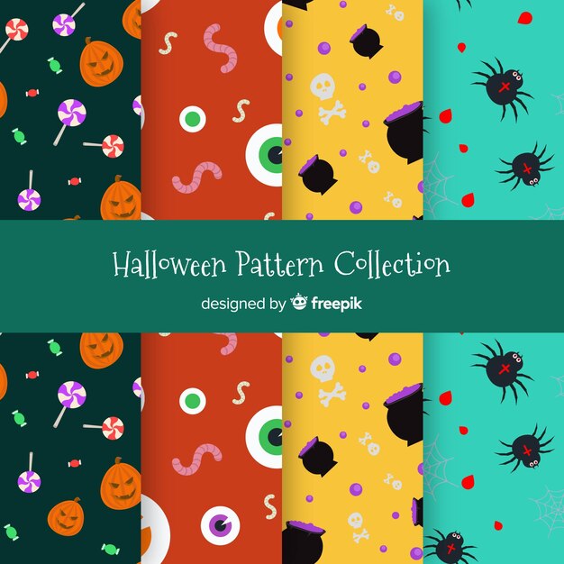 Modern halloween pattern collection