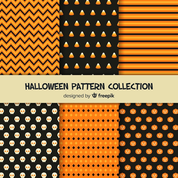 Modern halloween pattern set