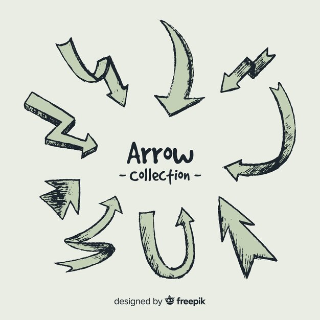 Modern hand drawn arrow collectio