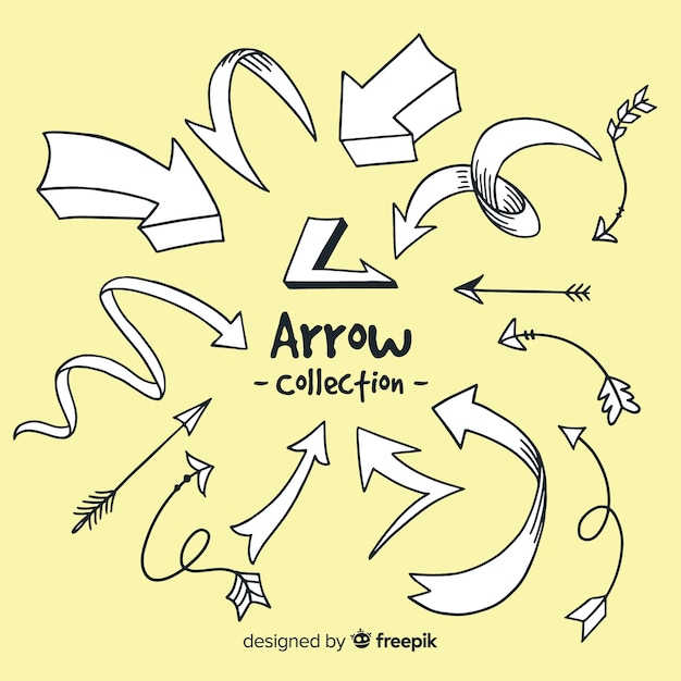 Modern hand drawn arrow collectio