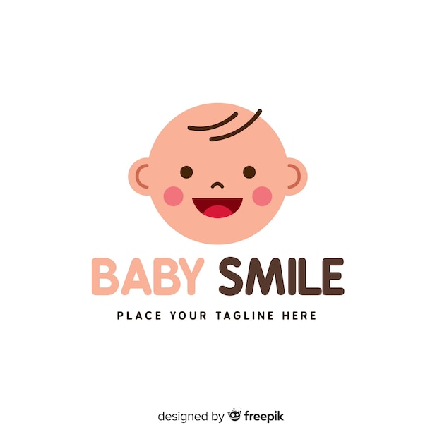 Modern hand drawn baby logo template