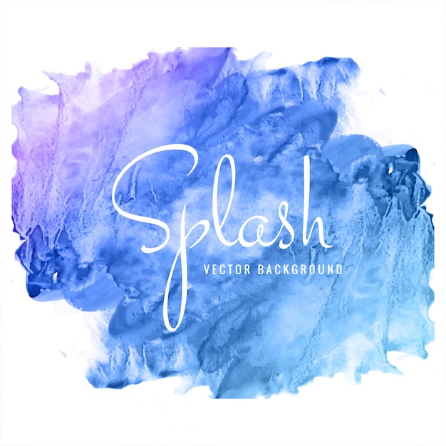 Free vector modern hand drawn blue watercolor splash background vector