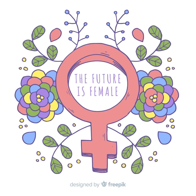 Free vector modern hand drawn feminism concept