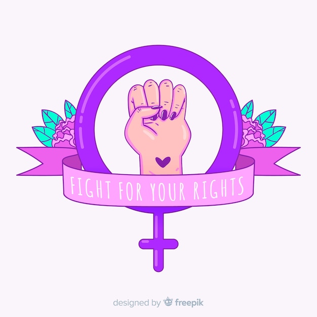 Free vector modern hand drawn feminism concept