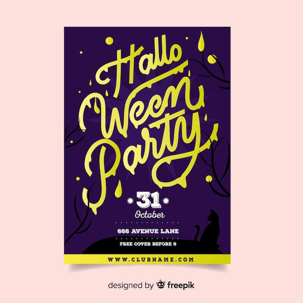 Modern hand drawn halloween party poster