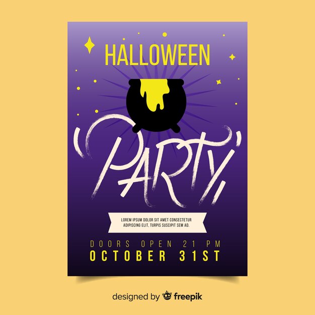 modern hand drawn halloween party poster