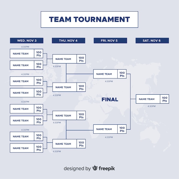 Modern hand drawn tournament schedule