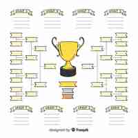 Free vector modern hand drawn tournament schedule