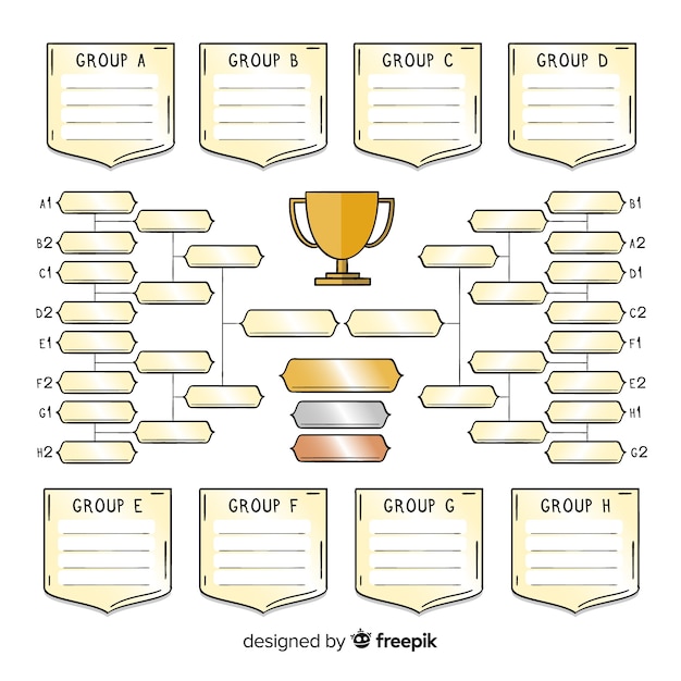 Free vector modern hand drawn tournament schedule