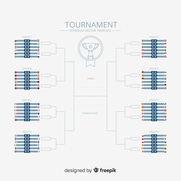 Free vector modern hand drawn tournament schedule