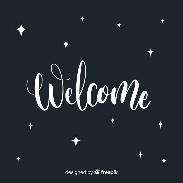 Modern hand drawn welcome composition