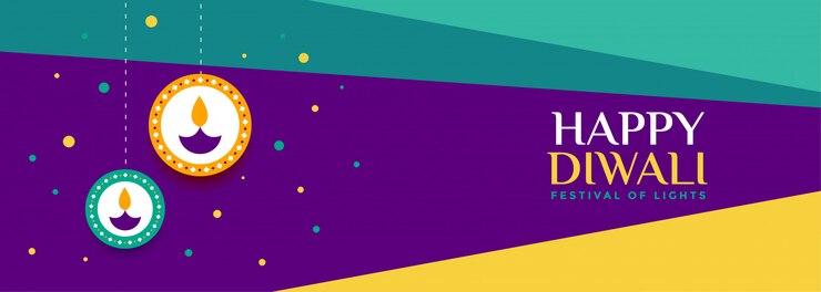 Free Vector modern happy diwali sale banner in geometric style