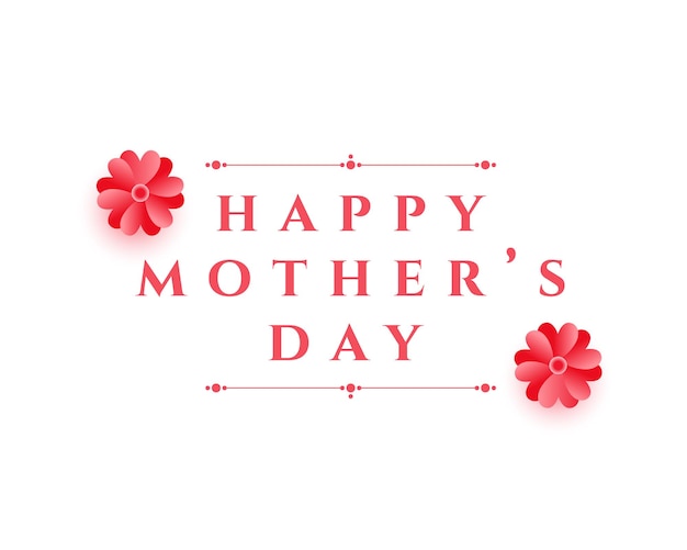 Free vector modern happy mothers day greeting card with cute flower decoration